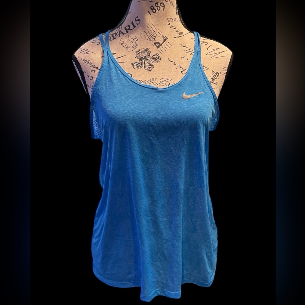 Nike Dri Fit Sheer Women's Vibrant Blue Tank Top size M